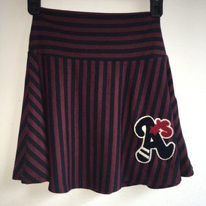 Forever 21 Burgundy and Black Striped Skirt